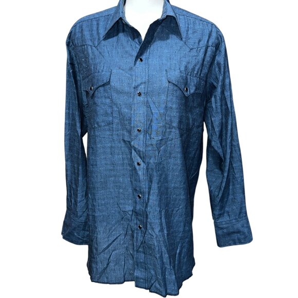 Panhandle Slim Eyelet Cutout Button Down Collared Shirt Sz 34 ( XL) Mens 16.5" N - Picture 1 of 12